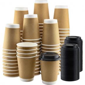 Custom Single/Double/Ripple Wall Hot Drinking Kraft Paper coffee cups 