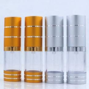 10ml 15ml 30ml 50ml 100ml Cosmetic plastic gold silver airless bottle