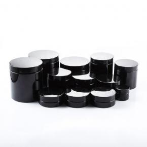 empty PET Plastic 100ml 120ml 150ml 200ml 250ml 300ml 500ml 8oz Black cosmetic jar for cream