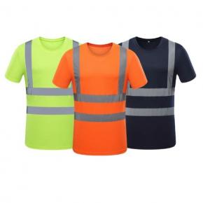 Bright Custom Logo Men Workwear Long Sleeve Work T-Shirt Safety Reflective T Shirt