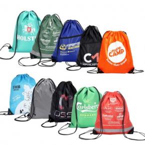 Sports Bags New Custom 420d Polyester Waterproof Drawstring Gym Bag with Logo