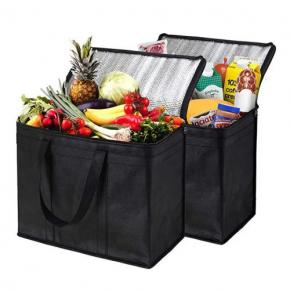 Promotional Non Woven Insulated Outdoor Picnic Food Cooler Bag Custom Logo Wine Tote Cooler Bag