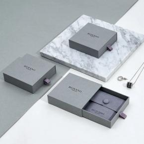 Custom Logo Printed Luxury Cardboard Jewelry Sliding Drawer Packaging Box Set