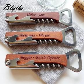 Fashion hot sale high quality cheap wooden handle eco-friendly bottle opener beer wood bottle opener