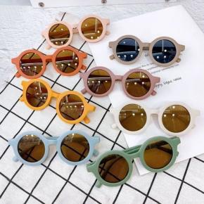 New design Cute round little girls boys toddler baby sunglasses uv400 Matt frame kids fashion sunglasses