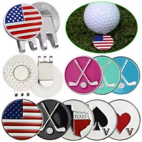 Wholesale custom logo metal divot tool blank magnetic hat clip and golf ball marker