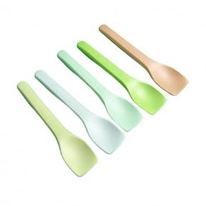 Compostable Individually Wrapped Cutlery Disposable Ice Cream Spoon PLA Colorful Ice Cream Tasting Spoons