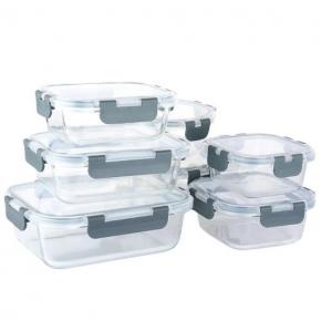 Product houseware kitchen take away plastic lid microwave oven meal prep bread lunch box glass food storage container