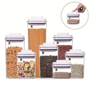 Air-Tight Sealed Plastic Pantry Organizer Sets with Lid Dry Food Cereal Container